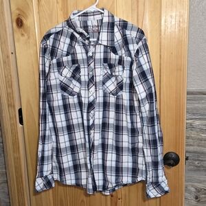 Mens Reclaim Brand Button Down Long Sleeve Shirt Size L Athletic Fit